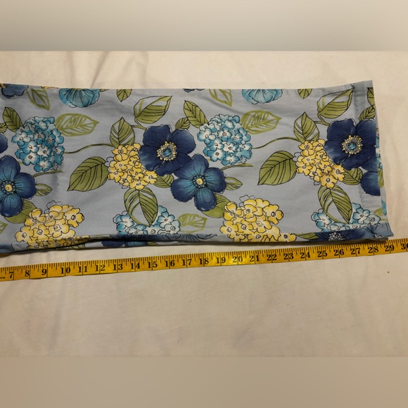 Talbots blue, green & yellow floral pique straight leg pants, 16 - Picture 5 of 8